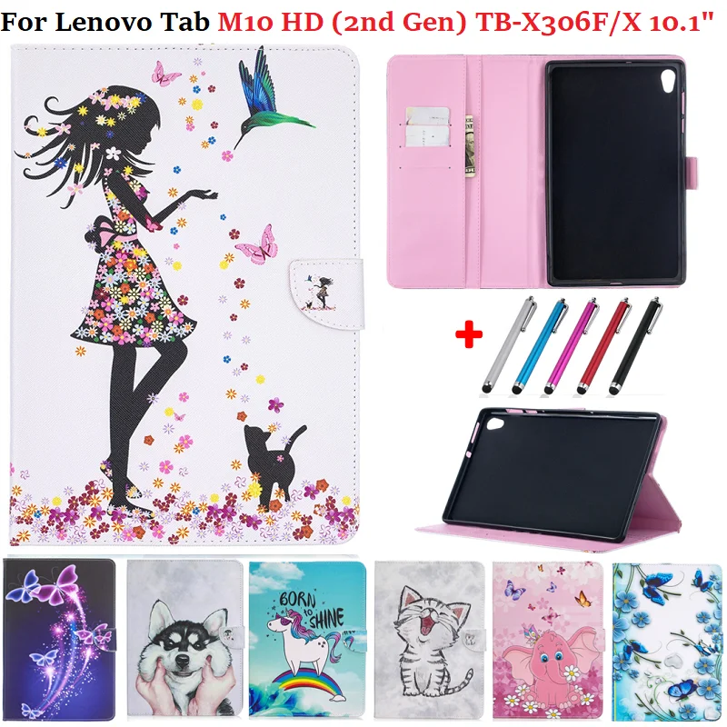 Печатный чехол для планшета Lenovo Tab M10 HD 2nd Gen TB-X306X TB-X306F 10 1 Funda м 2 Чехол | Компьютеры и