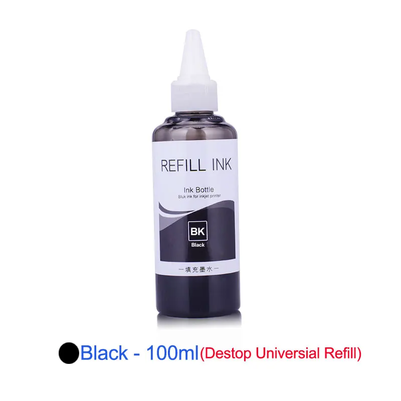 1 PCS - Black 100 мл/бутылка Высокое качество пигментные чернила для заправки совместимые для hp 178 364 564 655 920 932 933 950 951 952 953 954 955 принтер чернила - Цвет: 1 PCS - Black