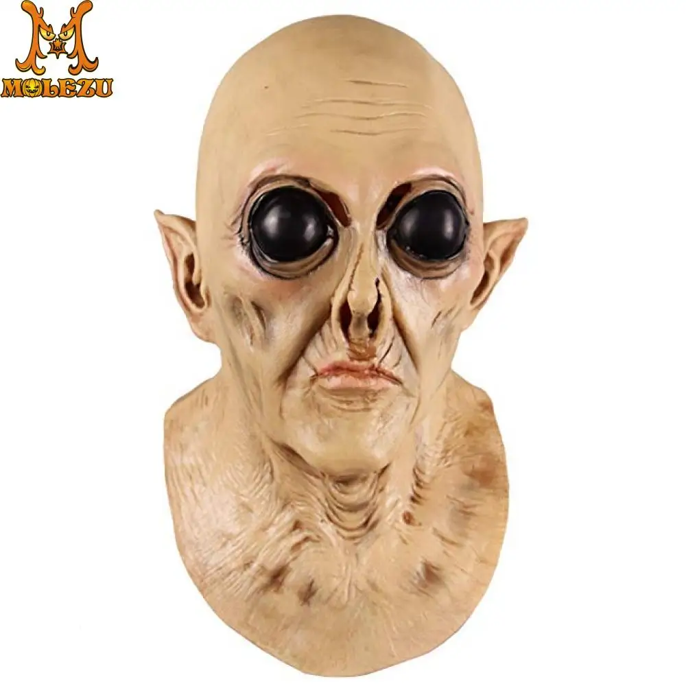 Molezu Хэллоуин НЛО инопланетянин латексная маска жуткая Гейзер для Хэллоуина