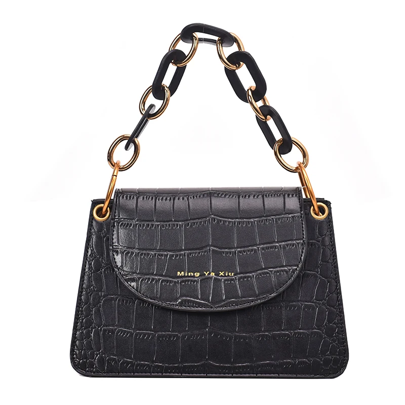 

Vintage Fashion Female Square Tote Bag 2019 New Quality PU Leather Women's Designer Handbag Stone pattern Shoulder Messenger Bag