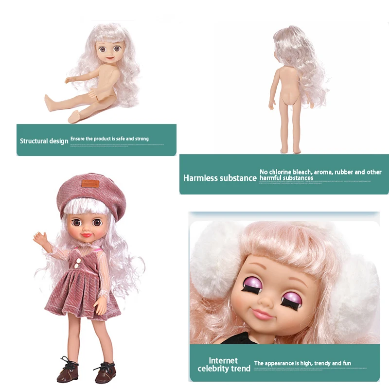 Кукла для девочек полный комплект одежды с куклы игрушки DIY кудрями париками