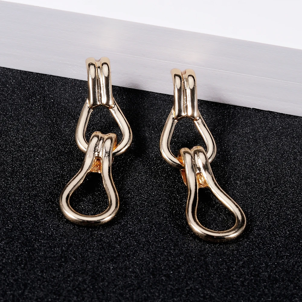 Женские серьги-подвески SOHOT в готическом стиле с застежкой-молнией золотистые