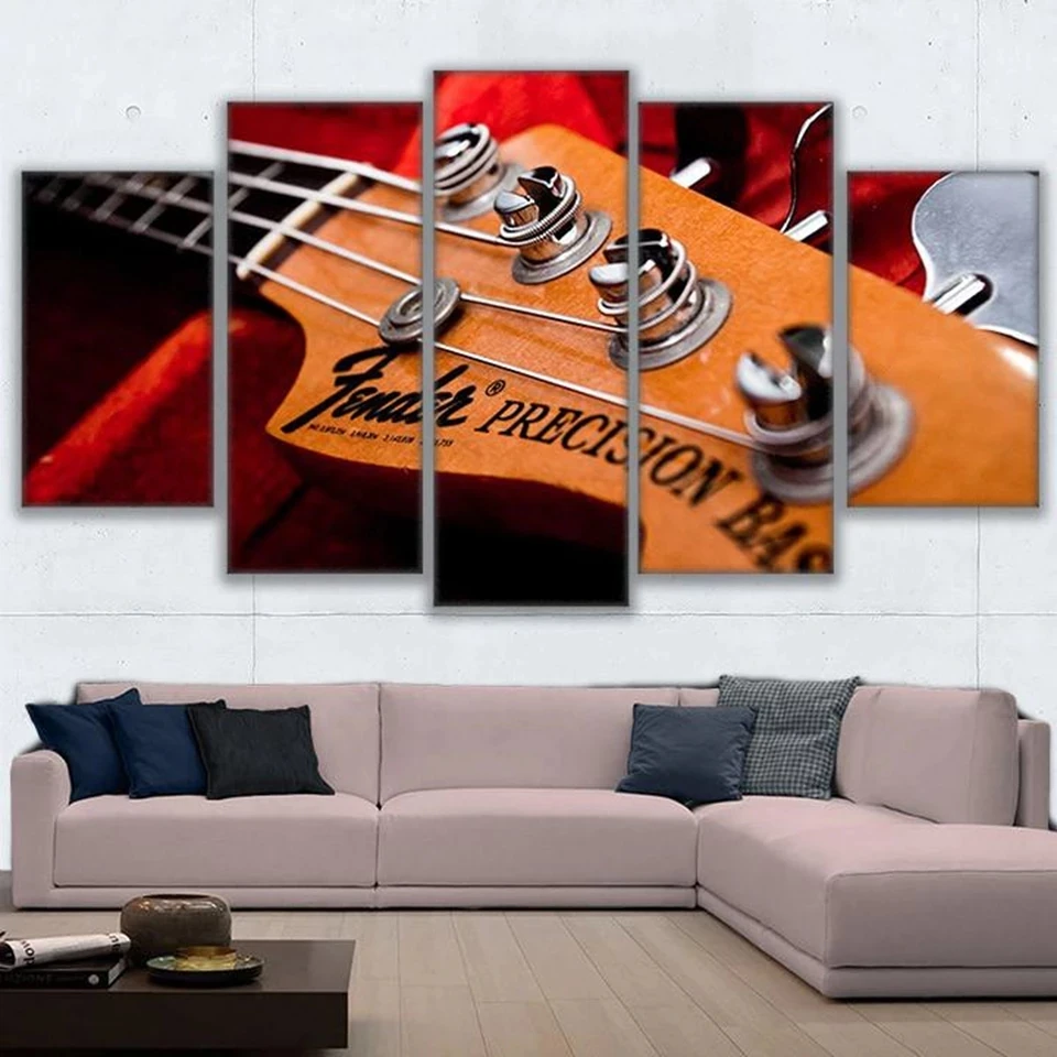 

HD Printed Modular Canvas Paintings For Living Room Wall Art 5 Pieces Bass Guitar Neck Pictures Home Decor Music Posters