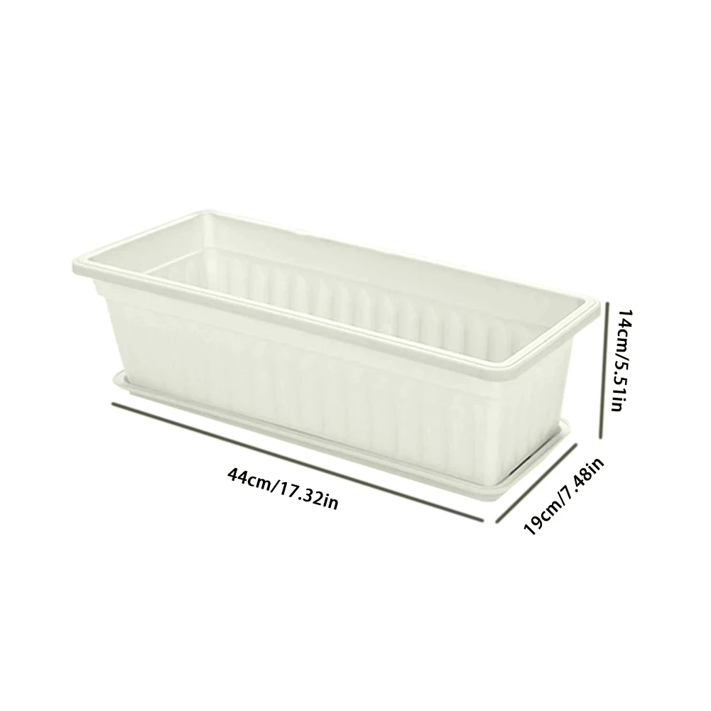 

3PCS Windowsill Flower Pot Imitation Plastic Balcony Square Plants Pots Flower Bonsai Bowl Nursery Basin Window Box Planter