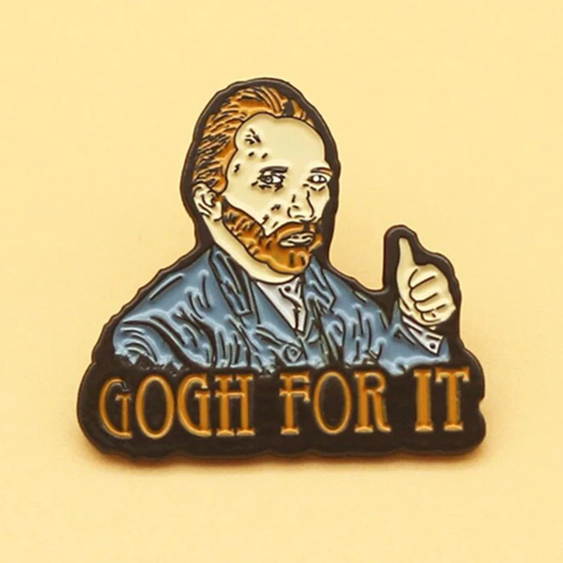 Ван гот для автопортрета эмалированная брошь на рюкзак шапку сумка Нагрудный