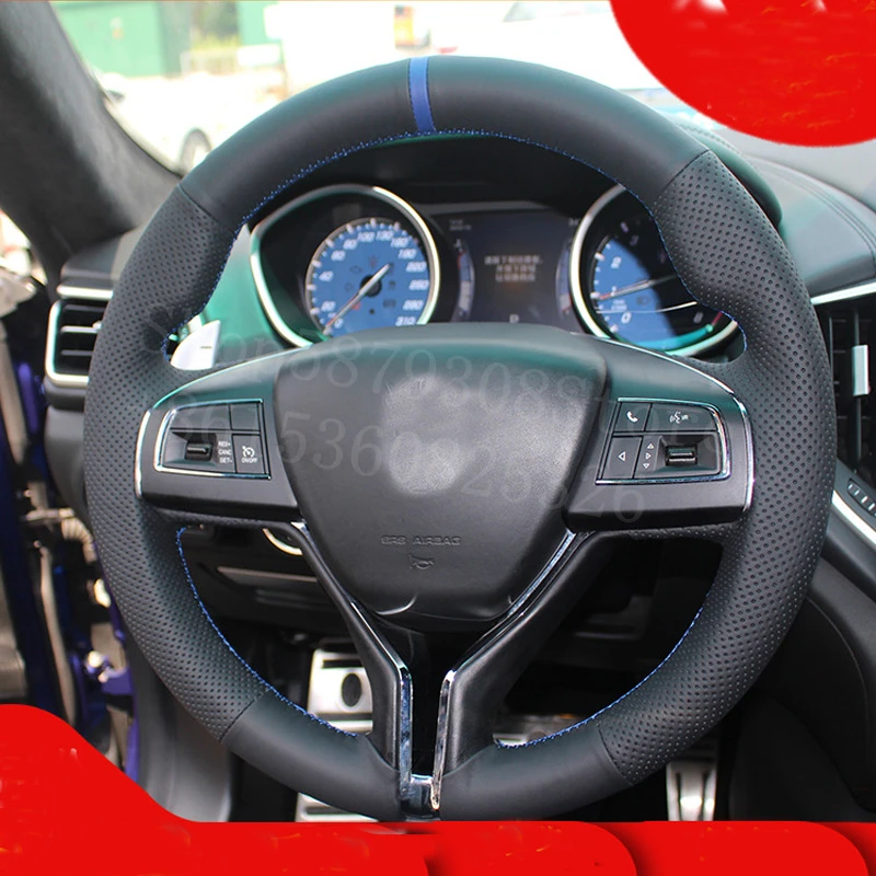 Высококачественная Черная замшевая оплетка руля для Maserati GranTurismo 2013 2020 4.7L ручная