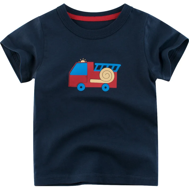 

New Cotton Baby boy clothes Short sleeve T-Shirt Children soft Breathable Cartoon ambulance sport top kids fashion clothes