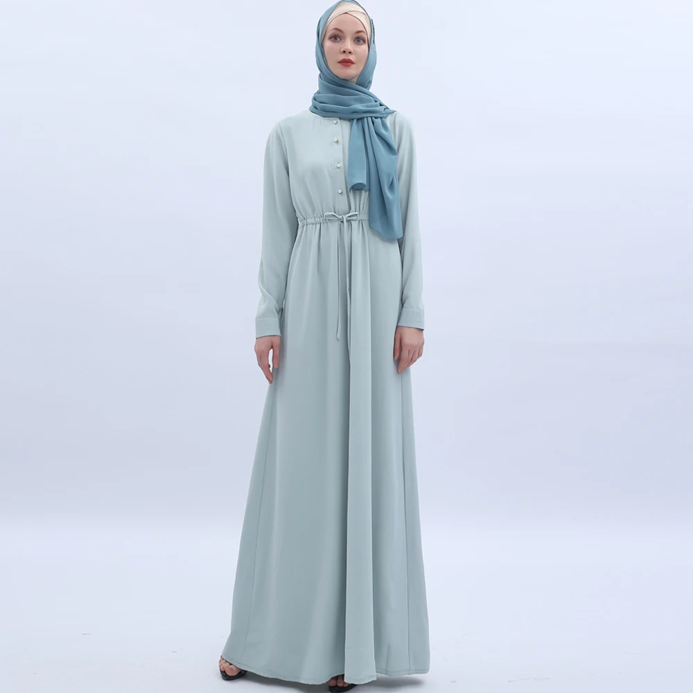 Женское платье большого размера с эластичной резинкой на талии Дубаи длинное Moslim