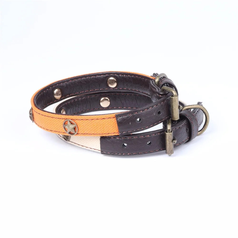 Регулируемый ошейник из искусственной кожи с пентаграммой для кошек 4