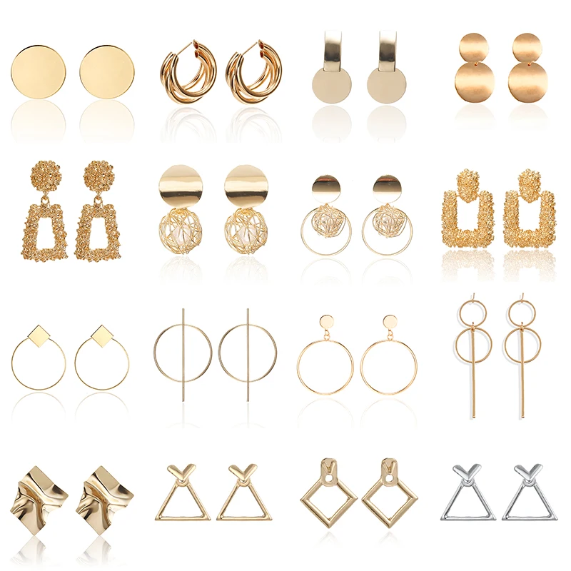 2020 модные крупные серьги большие геометрические для женщин Подвесные