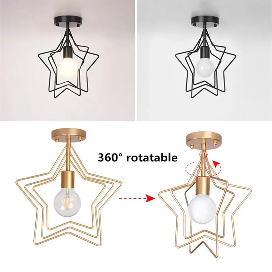 Креативный Железный промышленный потолочный светильник в стиле ретро круглый E27