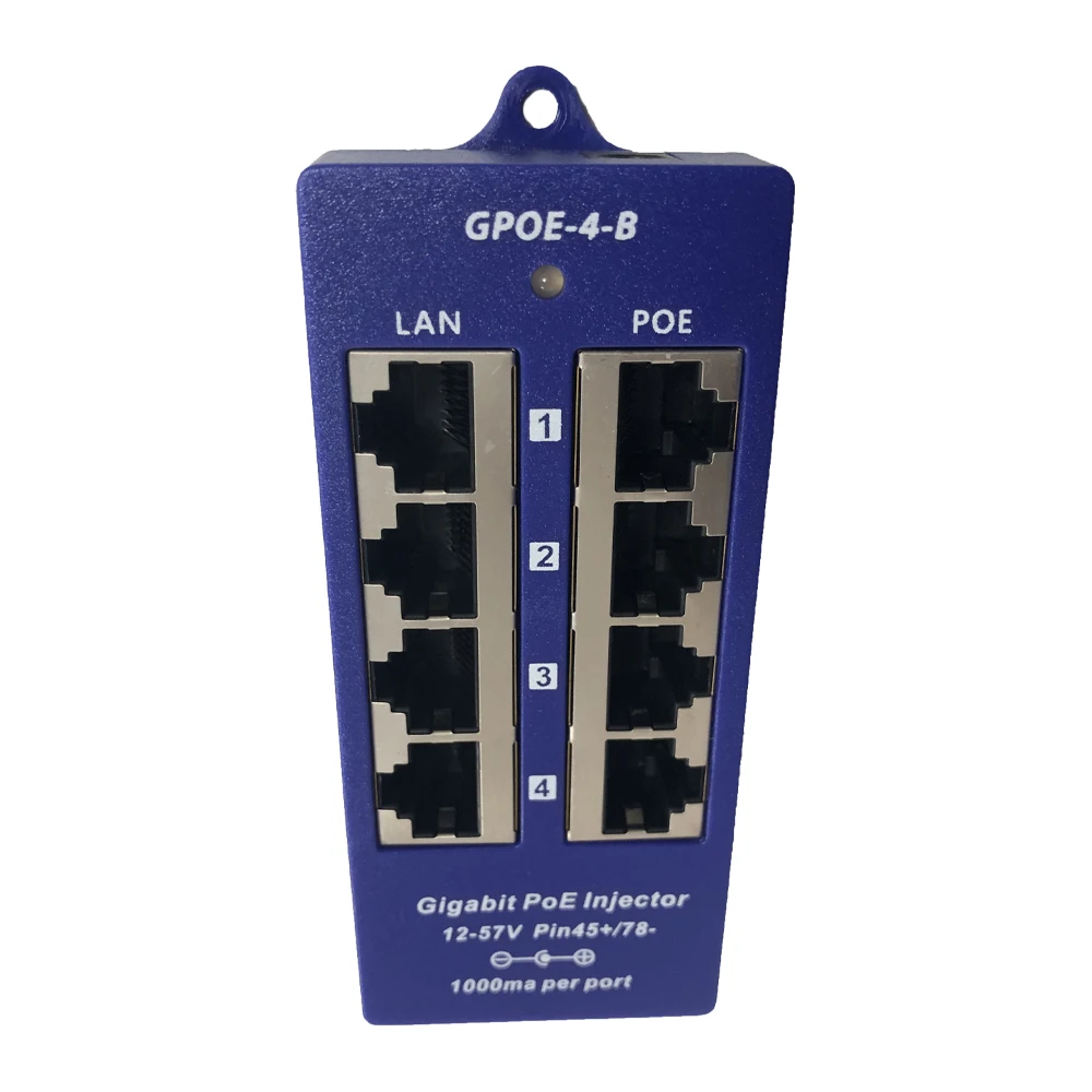 Пассивный 4 портовый Gigabit Power over Ethernet PoE инжектор питания 24 вольт устройства MikroTik