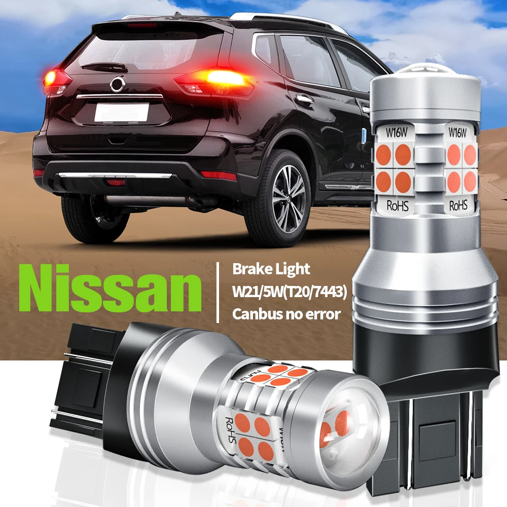 2x светодиодные стоп-сигналы W21/5W 7443 Canbus для Nissan 350Z Cube Juke Micra Note Pathfinder R52 Pulsar Tiida X-Trail