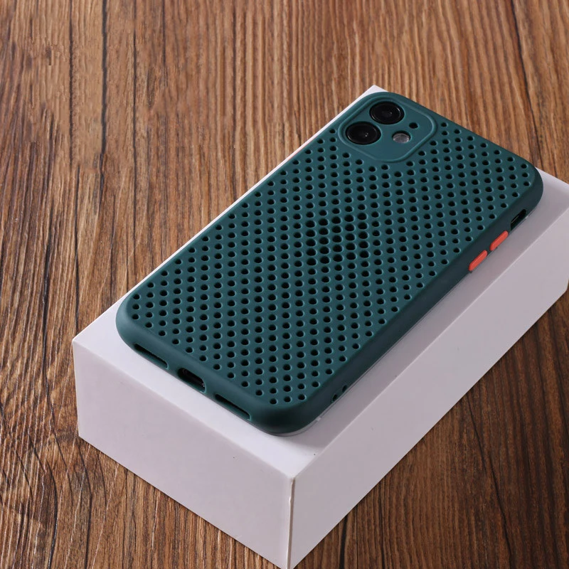 Воздухопроницаемый охлаждающий чехол для телефона iPhone 11 12 Pro Max Mini XS XR X 8 7 Plus SE2