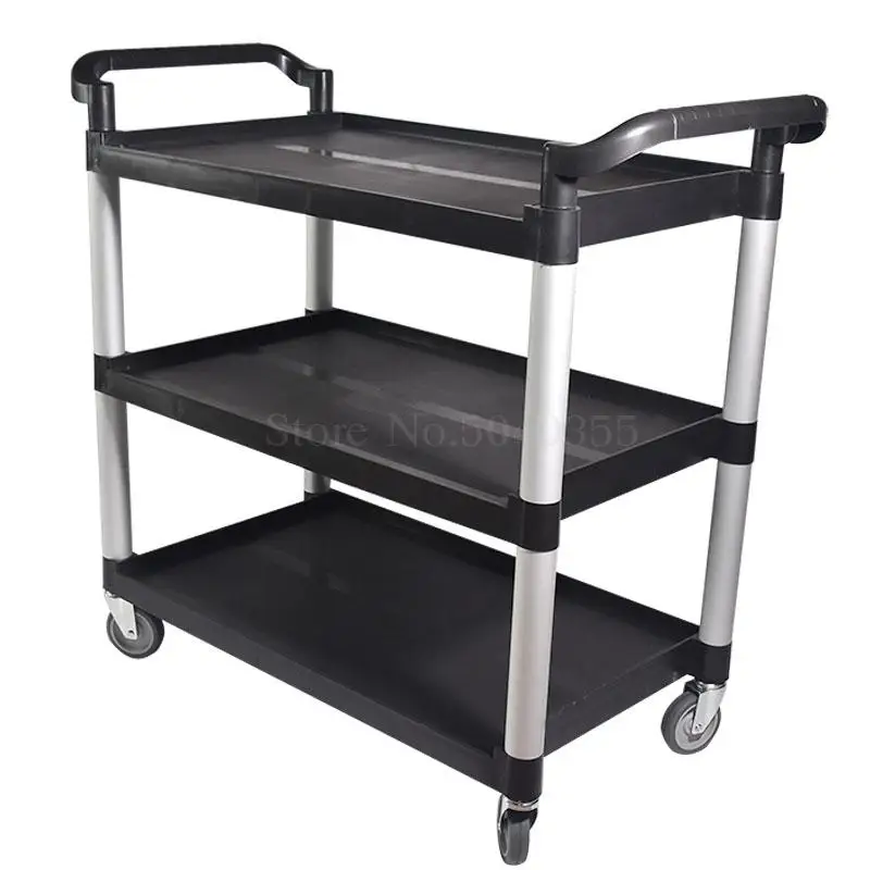 Утолщенные трехэтажные тележки для сбора пищи машины ресторана