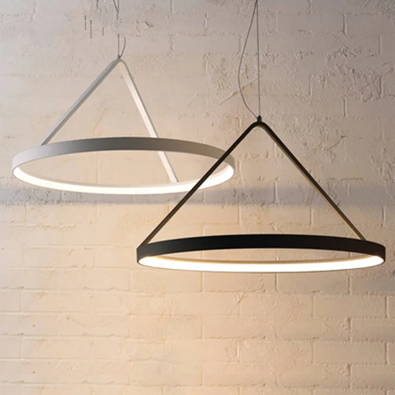 

Modern Minimalism Round Aluminium Lustre Led Dimmable Pendant Lights Adjustable Luminaria Cable Hanging Lamp for Dining Room