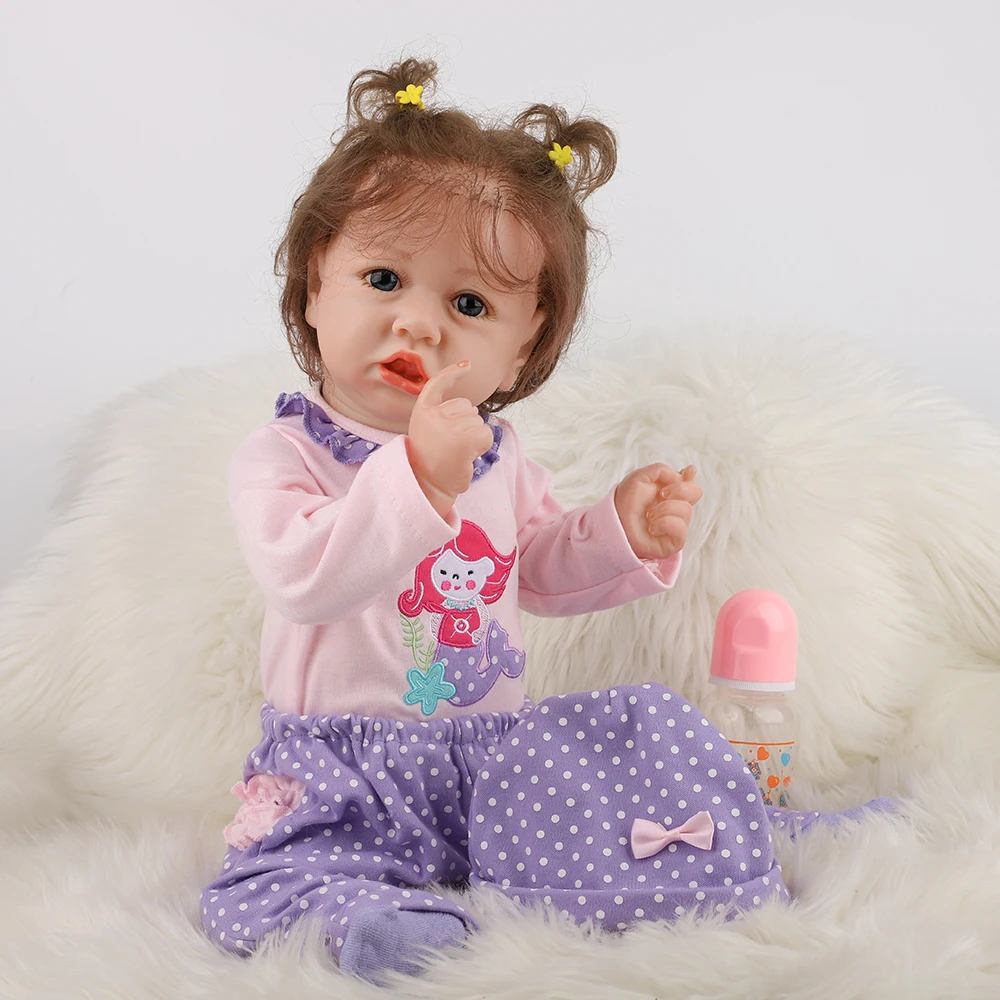 58 см милые куклы Bebe Reborn такие настоящие как живая кукла для девочек лучшие