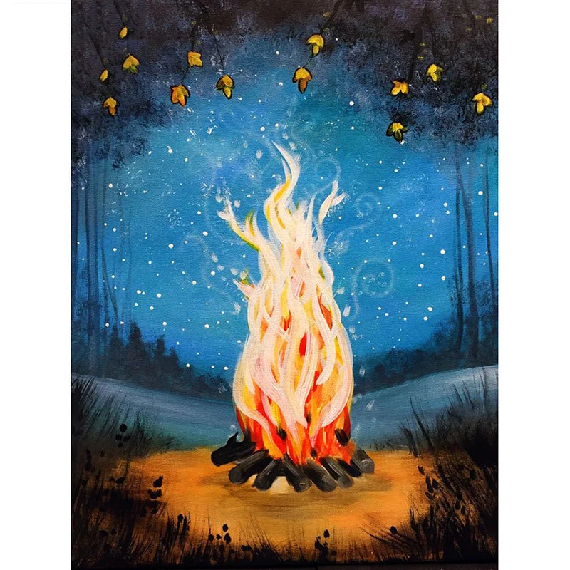 

5D DIY Full Square Diamond Painting Cross Stitch bonfire 3D Diamond Embroidery Rhinestone Mosaic Home Decoration G751