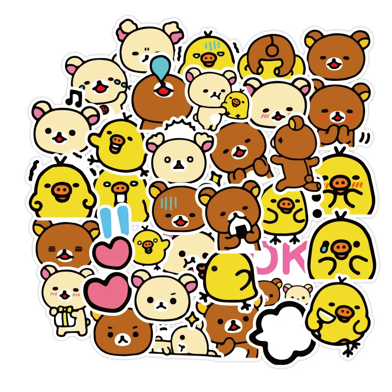 40 шт. в упаковке Принт с героями мультфильмов Rilakkuma наклейки Водонепроницаемый
