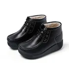 Зимние сапоги на толстой подошве женские зимние теплые утепленные плюшевые женские сапоги уличные водонепроницаемые Нескользящие сапоги-трубы средней высоты