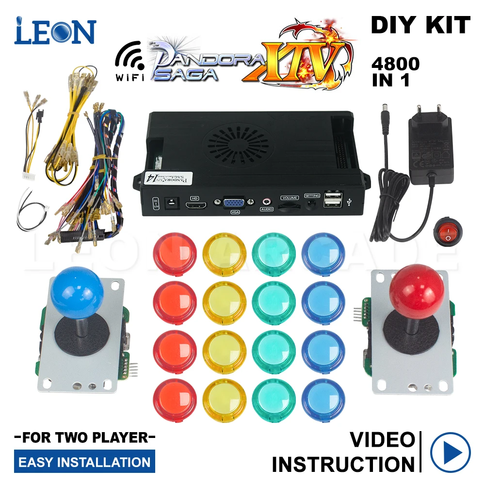 

Arcade Cabinet Diy Kit Wood Pandora Box Saga 14 5pin 8way Arcade Joystick Led Transparent Illuminated Arcade Button Pandora Wifi