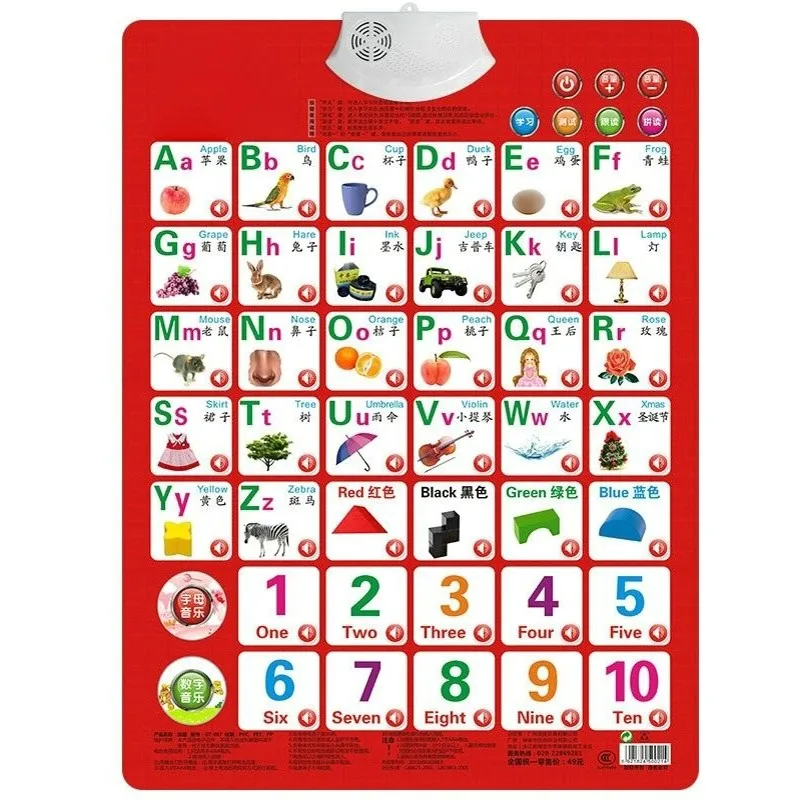 

sound wall chart early toy Learn Numbers Alphabet Card Book Baby Sound Wall Chart Early Educational Enlightenment Childhood