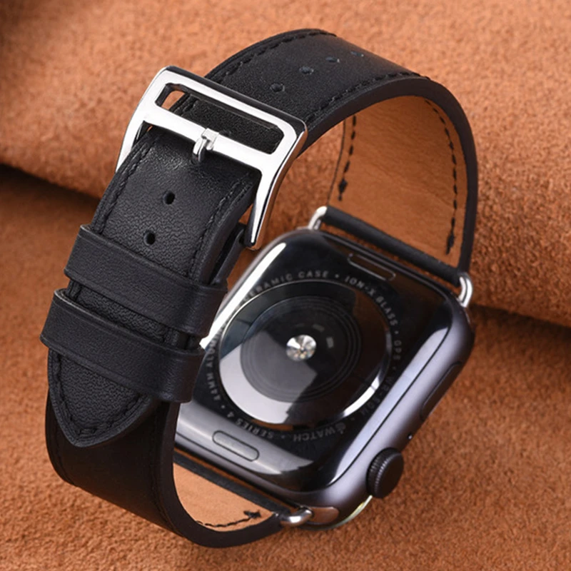 

Pulseira Compatible for Apple Watch Band 38mm 40mm Leather correa for apple watch 5 4 3 2 Strap wristbands 44mm 42mm bracelet