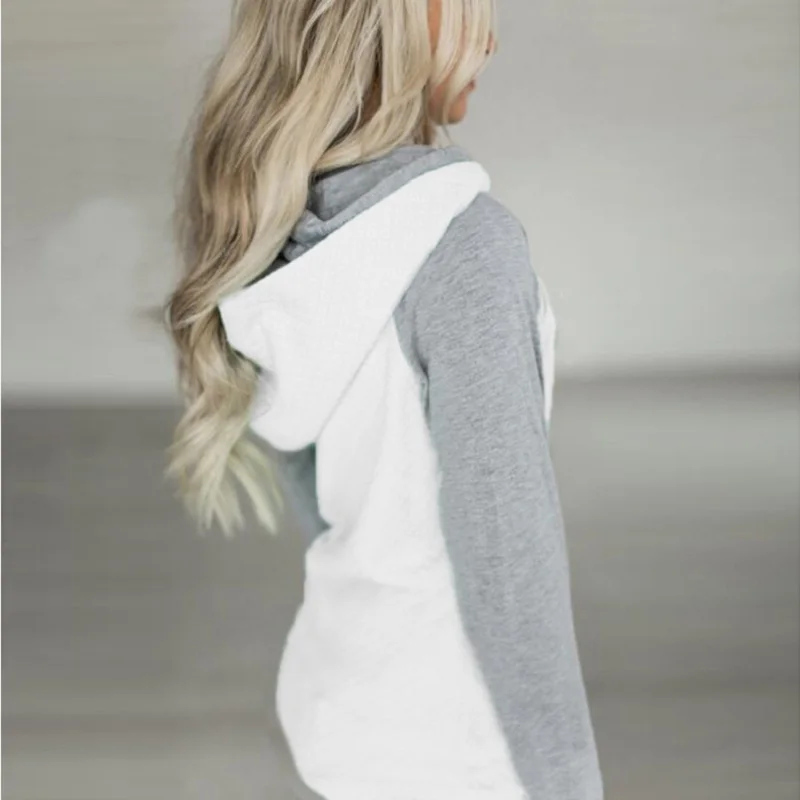 

ZOGAA Women's Zipper Up Hoodie Contrast Color Stitching Turtleneck Long-Sleeved Sweatshirt Loose Casual Pullover Tops Clothes
