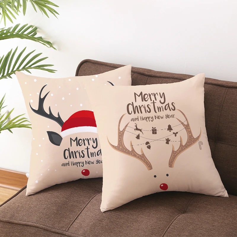 

Чехол для подушки с надписью "Merry Christmas", "Санта-Клаус", "Лось", "рождественское украшение для женского нового года 2021, новый год 2022