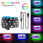 RGB Светодиодная лента USB 5050, 1 м, 2 м, 3 м, 4 м, 5 м, 5 в пост. Тока
