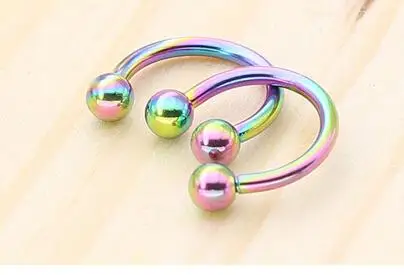 10PCS 8 шт./10 шт./лот из нержавеющей стали Нос Кольца в нос шарики циркулярные подковы штанги кольцо пирсинг ювелирные изделия - Окраска металла: 10PCS