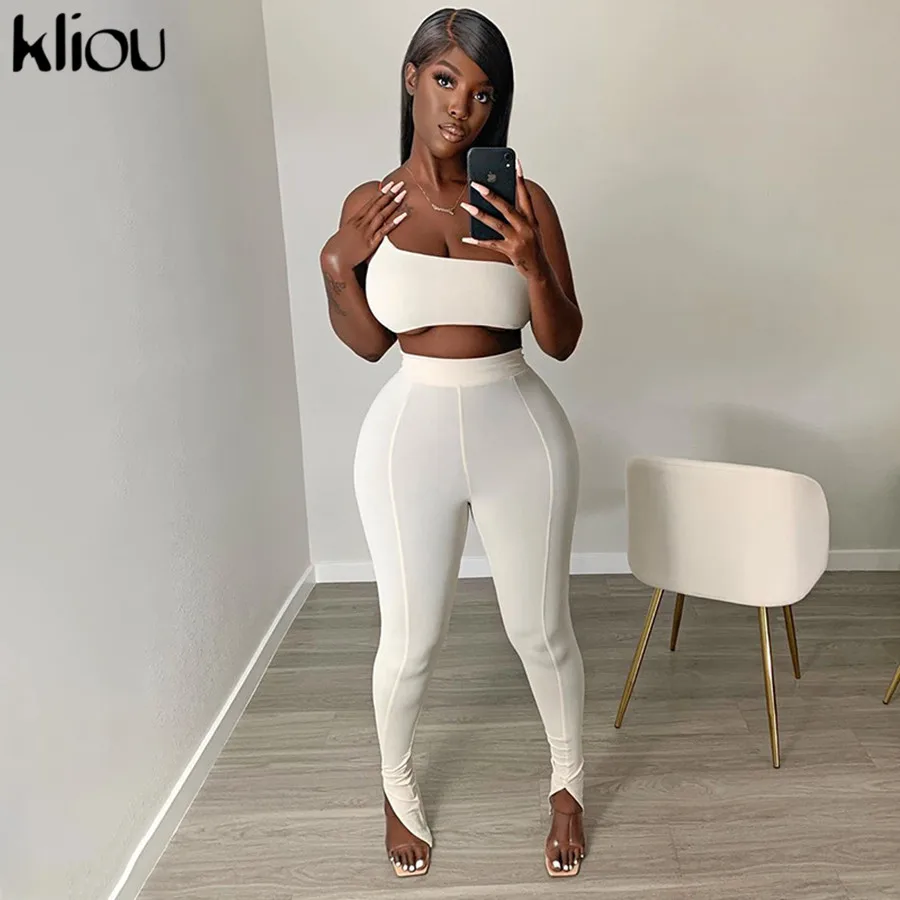 Женский спортивный костюм Kliou на одно плечо комплект из двух предметов