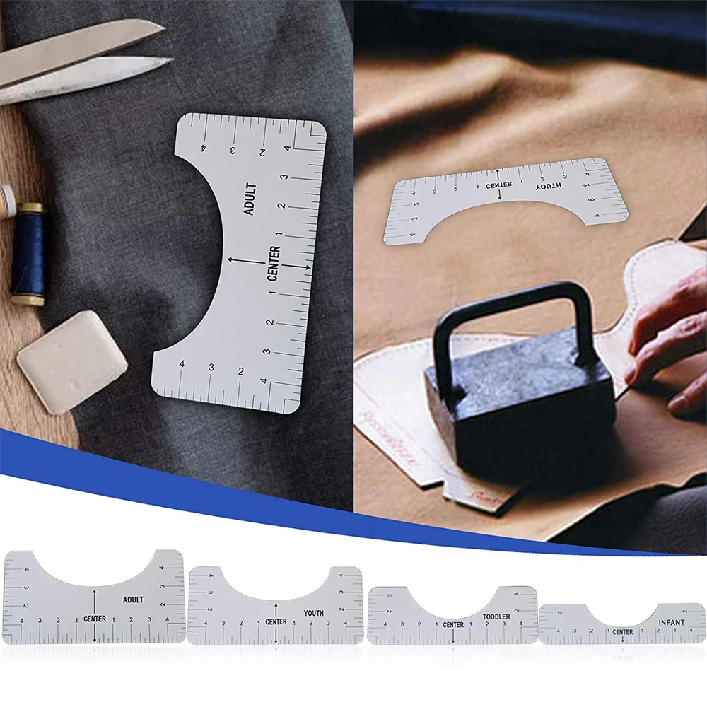 

4pcs PVC T-Shirt Guide Ruler Vinyl Ruler Alignment Fabric Centering Tool Fabric DIY Crafts Sewing Accessories