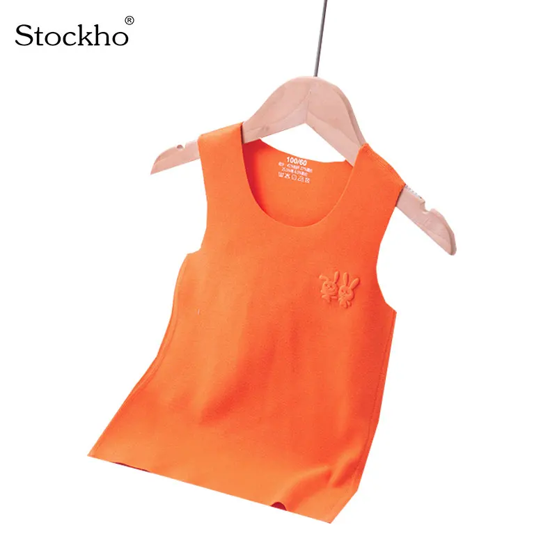

Children's Clothes Autumn and Winter Boys and Girls Baby Vests Cotton Seamless Vest Solid Color Children's Sleeveless Top 2-12 Y