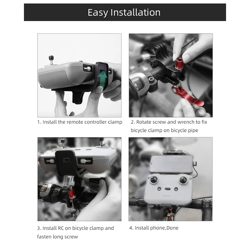

SUNNYLIFE AIR2-Q9402 Remote Controller Bracket Bicycle Clamp Following Shot Remote Controller Holder for Mavic Air 2