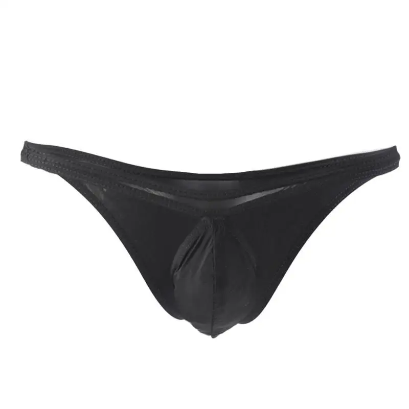 Мужские трусы брифы из вискозы черные Бесшовные дышащие сетчатые прозрачное