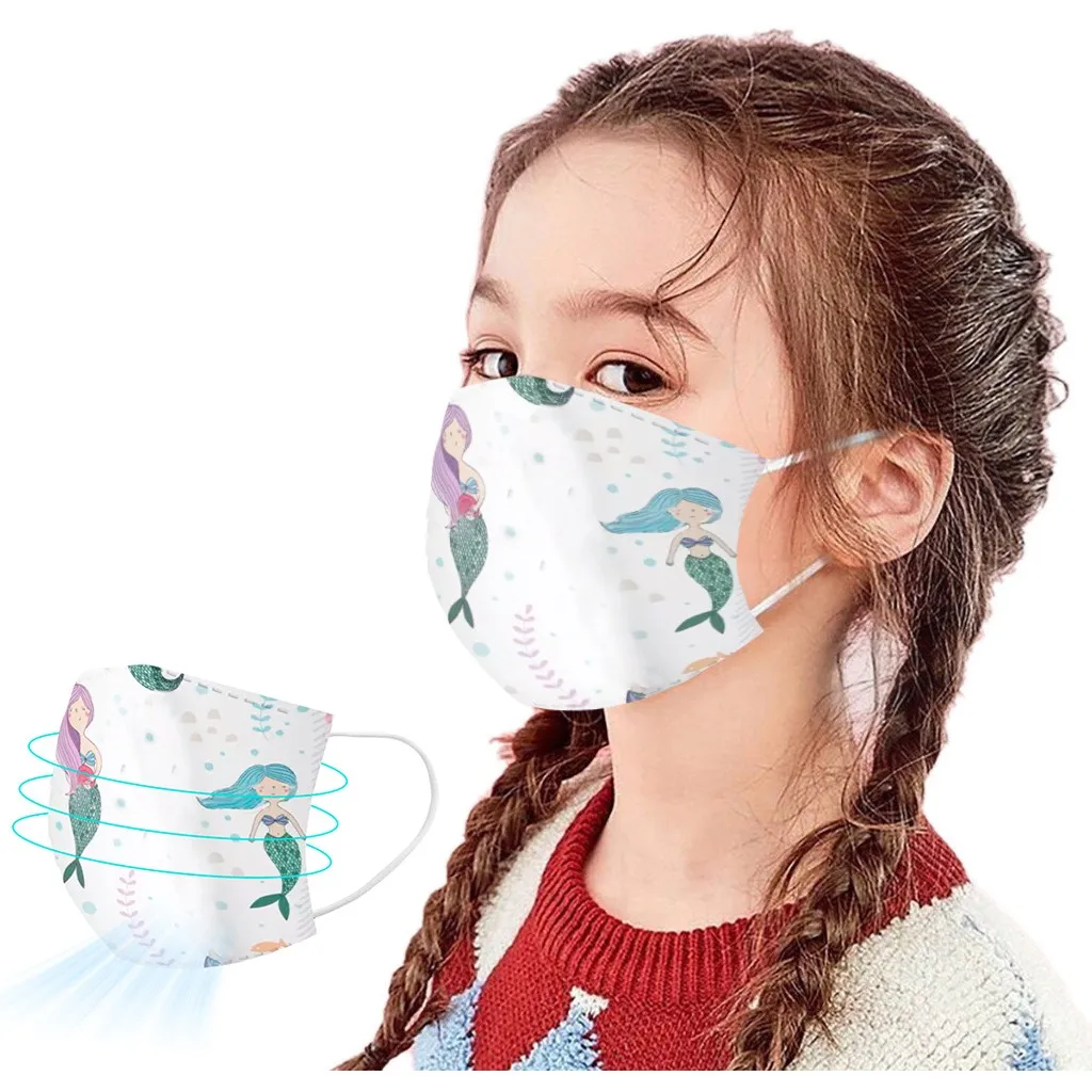 

50PCS Children's Disposable Mask Cartoon Face Cover Mask Inrial 3Ply Ear Loop Masks Suitable For School Use mascarilla
