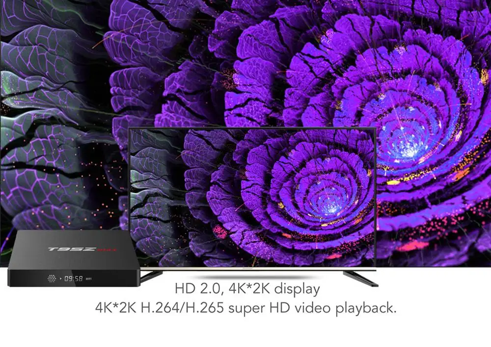 T95Z Max S912 Смарт Android 7 1 ТВ коробка 3G + 32G двухъядерный процессор Wi Fi 1000 м Bluetooth 4 0 4K HD 1000M