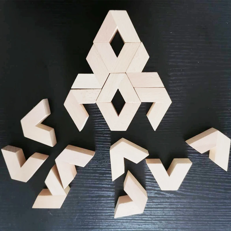 New Montessori Wooden Stacking Puzzle V-Shaped Building Balance Blocks Learning Educational Toy Jenga Games For Kids Gift | Игрушки и