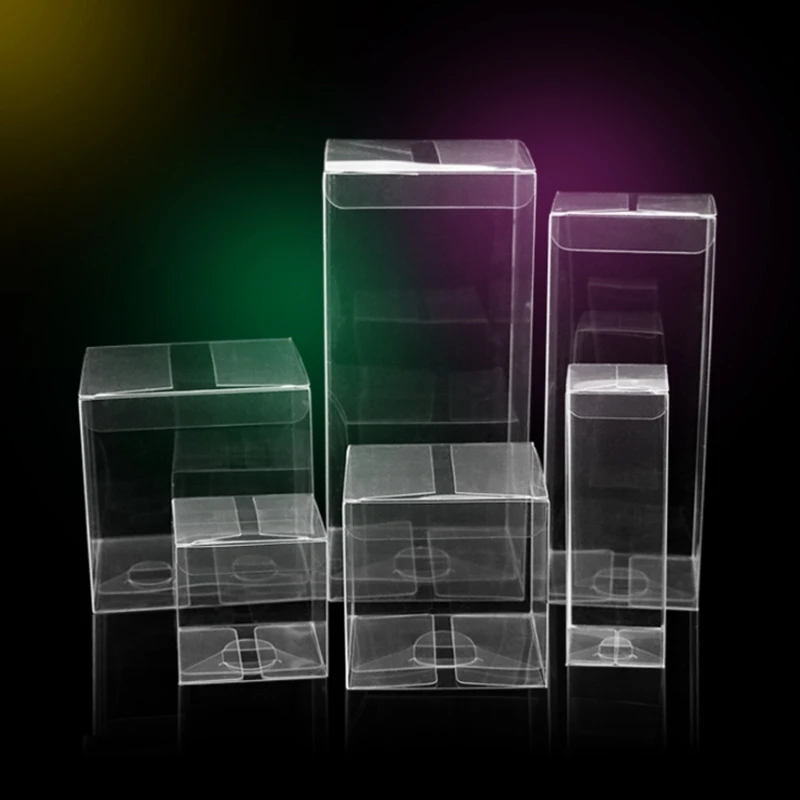 100 шт./лот прозрачная квадратная Подарочная коробка для конфет из ПВХ шоколада