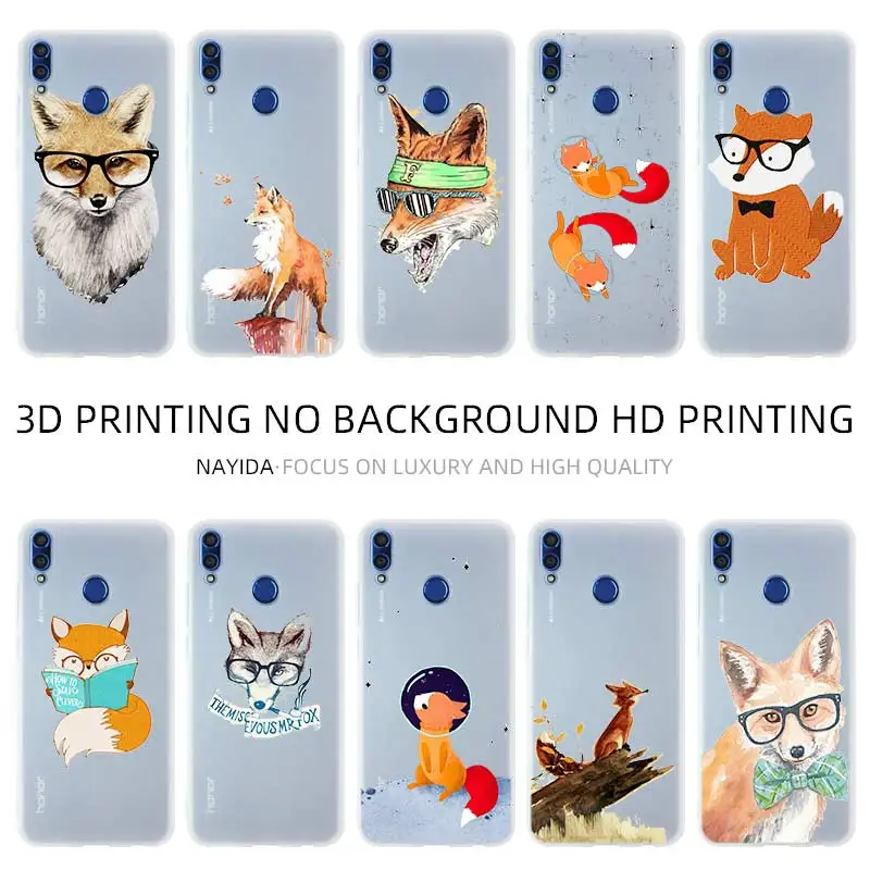 Luxury soft Case For Huawei Honor 30 20 Pro 10 9 9X Lite 10i 9a 8a 7a 30s Cover Mr Fox glasses | Мобильные телефоны и