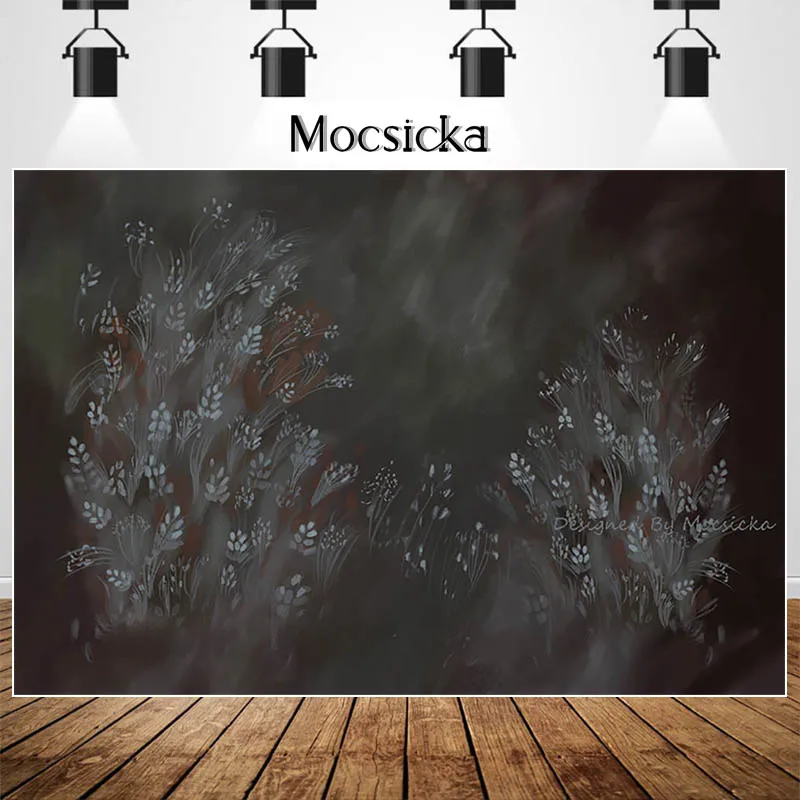 Mocsicka Темно-Серые цветы для новорожденных портрет фотосессия фон фотостудии