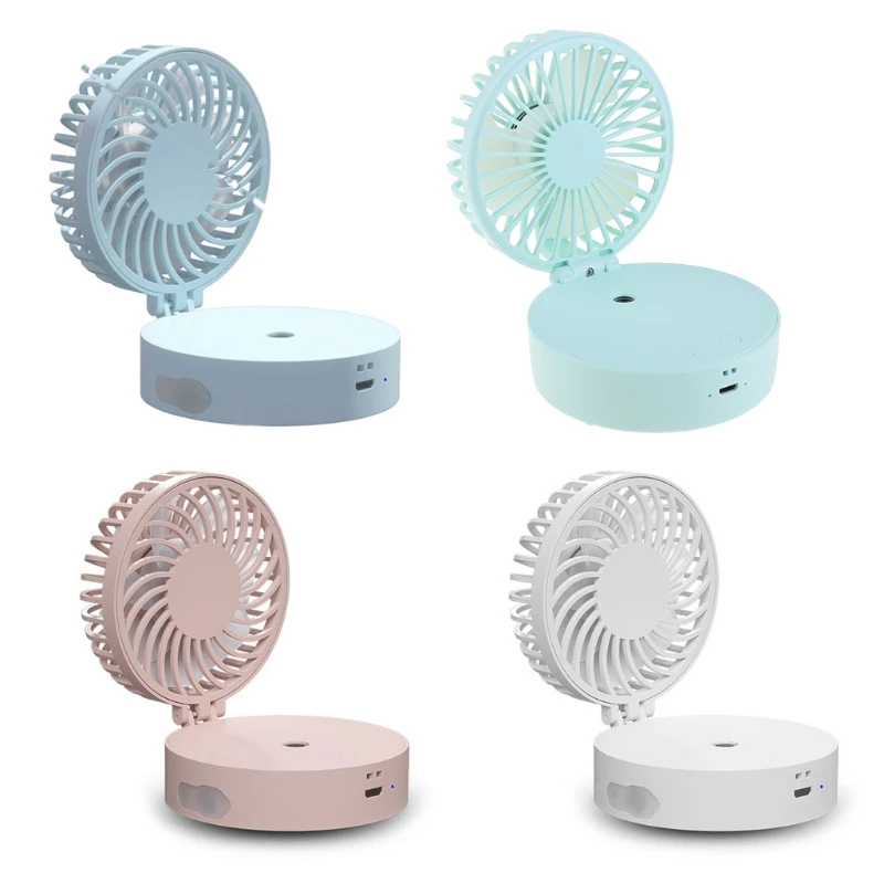 

Mini Handheld Folding Fan USB Air Conditioning Humidifier with LED Night Light