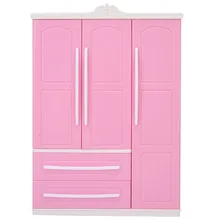 3-Door Dollhouse Wardrobe Dolls Furniture Accessories for Dolls Girls Toys Gift