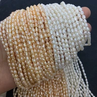 exquisite class a natural freshwater pearl 3 5mm rice beads for diy jewelry handmade necklace earrings jewelry accessories charm