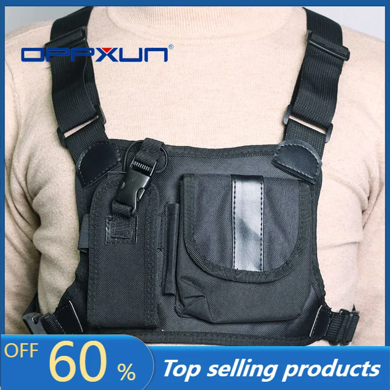 

Harness Chest Front Pack Pouch Holster Carry Bag for Baofeng UV-5R UV-82 UV-9R Plus BF-888S TYT Motorola Walkie Portable Hunting