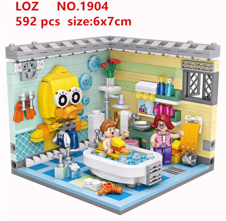 LOZ mini Blocks Kids Building Toys Boy DIY Girls Puzzle 4IN1 Room 1901 1902 1903 1904 no box | Stacking