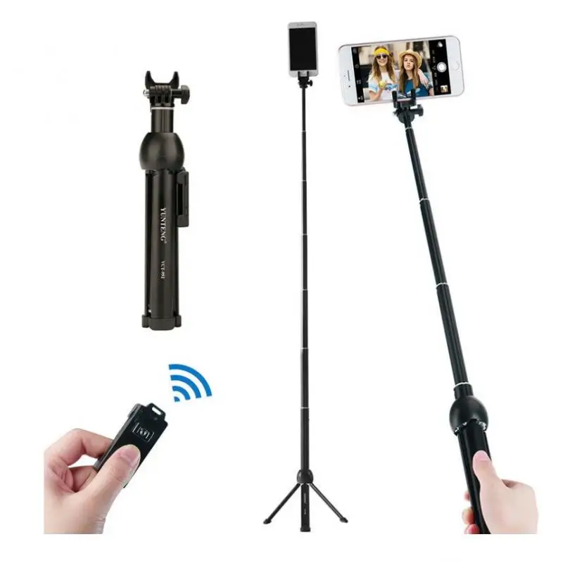 

Штатив Yunteng 3-в-1 для рабочего стола, выдвижной, мини-селфи-палка, монопод для Android iPhone, беспроводной Bluetooth-селфи