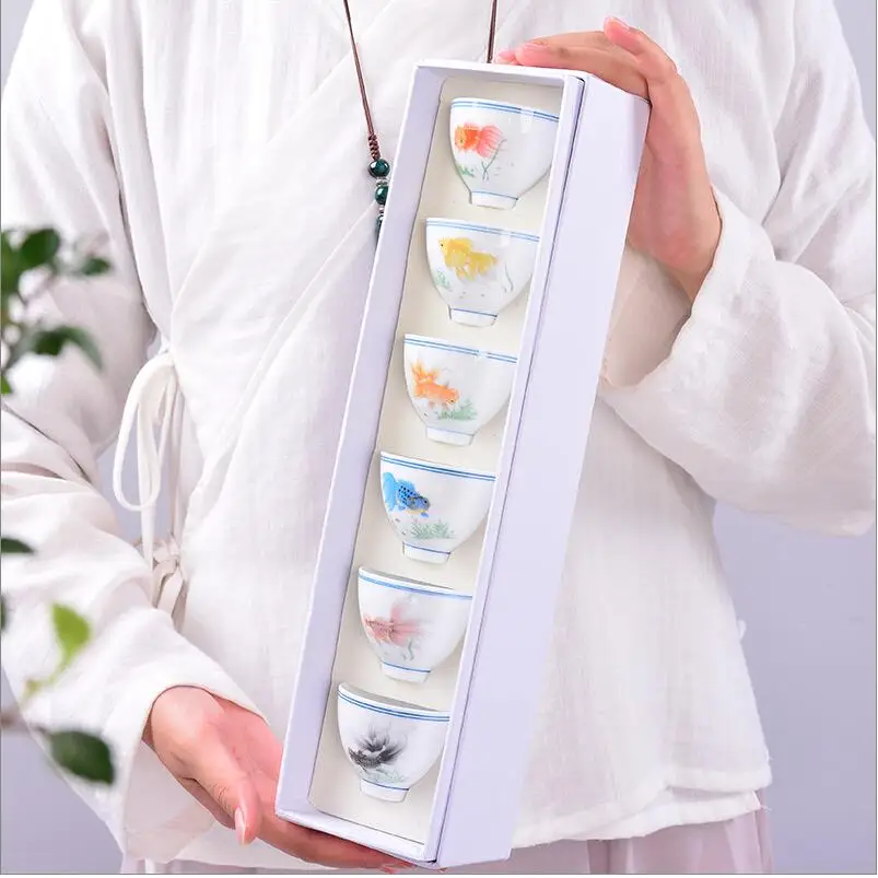 Высококачественная керамическая чайная чашка с ручной росписью набор чайных