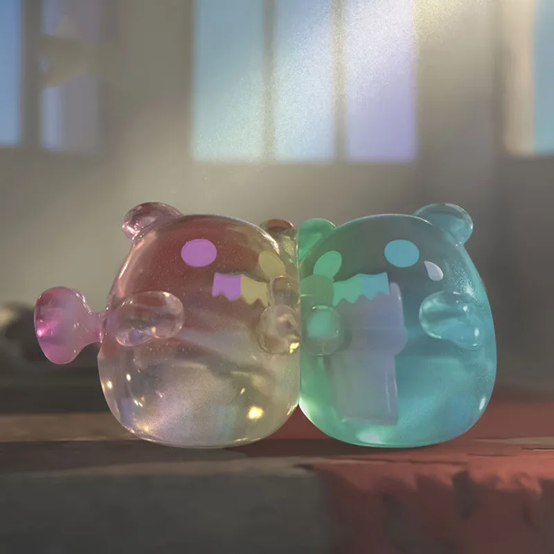 Blind Box-figura de acci&oacute;n Original de SHINWOO, oso fantasma, amor o muerte, Anime, sorpresa, bolso de adivinaci&oacute;n, modelo de dibujos animados, colecci&oacute;n de juguetes de regalo-3